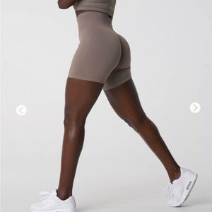 NVGTN Solid Seamless Taupe Shorts